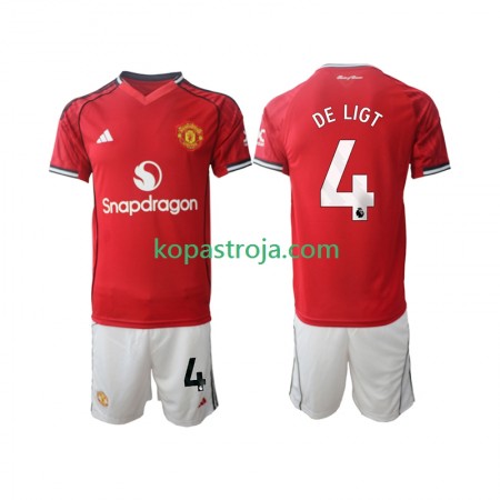 Billiga Fotbollströjor Manchester United Matthijs de Ligt 4 Barn Hemma tröja 2025/26 Kortärmad